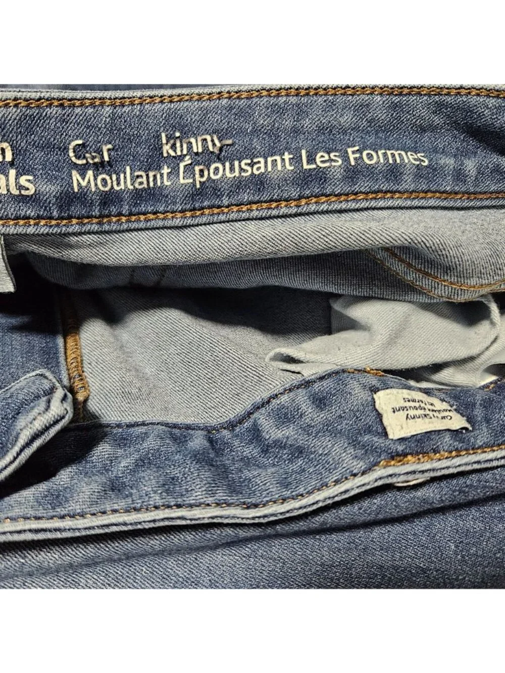 Womens Curvy Skinny Jeans Plus Size 18 Long Mid Rise Medium Wash Denim Pants
